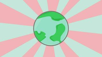 Animation of planet Earth with a rotating background video