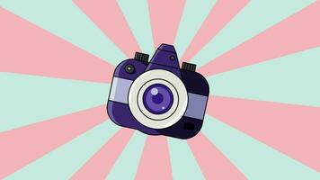 camera animatie met roterend achtergrond video