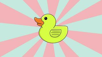 animated toy duck with a rotating background video