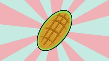 Animation of mango slices with a rotating background video