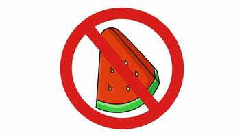 logo animation is prohibited from eating watermelon video