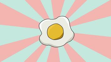 Fried egg animation with a rotating background video