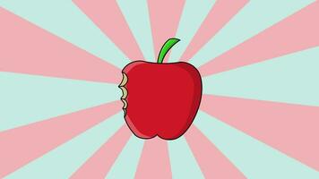 Animated apple with rotating background video