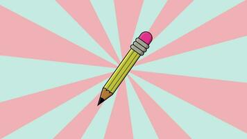 Bleistift Animation mit ein rotierend Hintergrund video