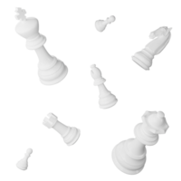 blanc échecs pièce clipart plat conception icône isolé sur transparent arrière-plan, 3d rendre échecs et planche Jeu concept png