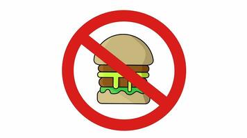 logo animación es prohibido desde comiendo hamburguesas video