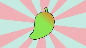 animated mango with a rotating background video