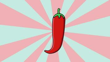 animated chili with a rotating background video