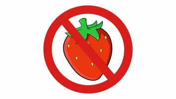 Logo animation for not eating strawberries video