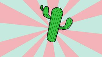 geanimeerd cactus met een roterend achtergrond video