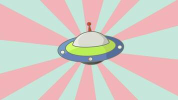 animated UFO with a rotating background video