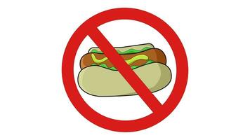 animation of the prohibited logo from eating hot dogs video