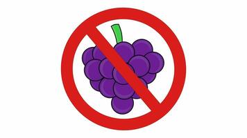 logotipo animação é Proibido a partir de comendo uvas video