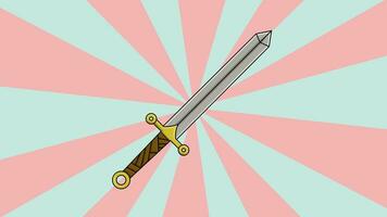 Sword animation with a rotating background video