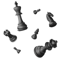 schwarz Schach Stück Clip Art eben Design Symbol isoliert auf transparent Hintergrund, 3d machen Schach und Tafel Spiel Konzept png