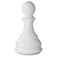 White pawn chess piece clipart flat design icon isolated on transparent background, 3D render chess and board game concept png