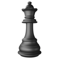 Black queen chess piece clipart flat design icon isolated on transparent background, 3D render chess and board game concept png