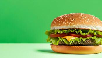 hamburguesa con verde antecedentes delicioso foto