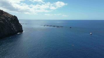 Large rock formations that look like Los Gigantes right on the atlantic ocean on the Canary Island of Tenerife. video