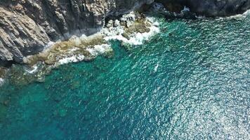 Large rock formations that look like Los Gigantes right on the atlantic ocean on the Canary Island of Tenerife. video