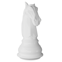 White knight chess piece clipart flat design icon isolated on transparent background, 3D render chess and board game concept png