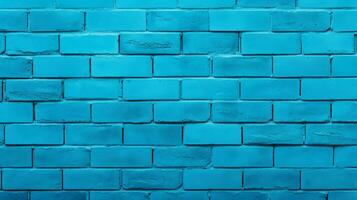 Cyan brick wall backdrop with ample copy space photo