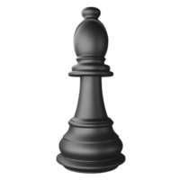 Black bishop chess piece clipart flat design icon isolated on transparent background, 3D render chess and board game concept png