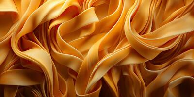 AI Generated. AI Generative. Homemade classic italian spaghetti  pasta tagliatelle noodle top view abstract food background.  Graphic Art photo