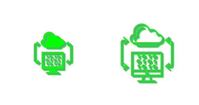 icono de vector de codificación de nube