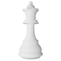 White queen chess piece clipart flat design icon isolated on transparent background, 3D render chess and board game concept png