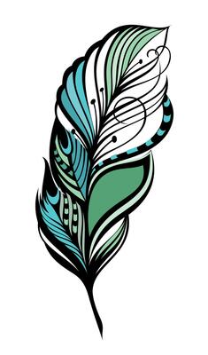 Decorative feather. Vector design