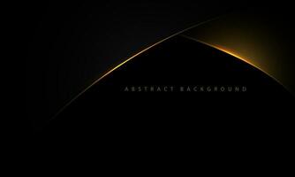 Abstract gold light curve on grey metallic with black blank space design modern luxury futuristic creative background vector