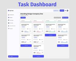 Task Dashboard UI Kit Suitable for task activity and project purpose vector