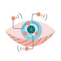 tecnología ojo con ai. cyborg ojo vector