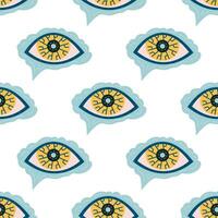 Technology seamless pattern with AI eyes vector