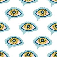 Technology seamless pattern with AI eyes vector