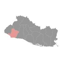 Sonsonate department map, administrative division of El Salvador. vector