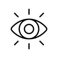 ojo icono. ojo pelota para visión, idea, observación símbolo. lente, ojo vista, óptico, ver concepto. moderno estilo para web modelo. vector ilustración diseño.