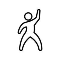 bailarín bailando icono. humano cifra, bailando movimiento. gimnasia ocupaciones para icono salud y aptitud comunidad. deporte símbolo. vector ilustración diseño.
