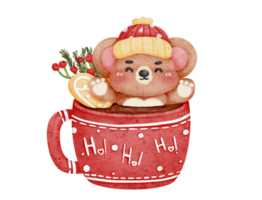 fofa animal dentro Natal caneca png