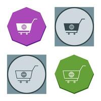 icono de vector de compras global único