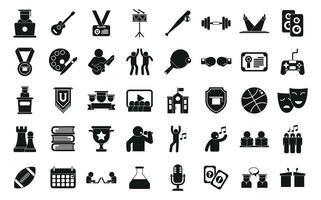 Student club icons set simple vector. Academic student vector