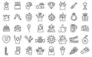 Delight icons set outline vector. Happy woman vector