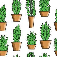 seamless pattern, home plants in pots for print, wrapping, textile or other. vector