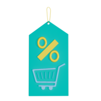 Online shop objects , sign , 3D rendering on a transparent background png