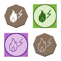 icono de vector de fuego de electricidad único