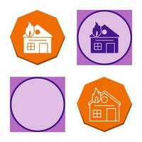 Unique House on Fire Vector Icon