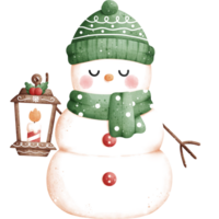 Watercolor Snowman Illustration png