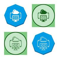 icono de vector de codificación de nube