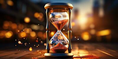AI Generated. AI Generative. Time sand glass hour glass watches in vintage retro antique style. Graphic Art photo
